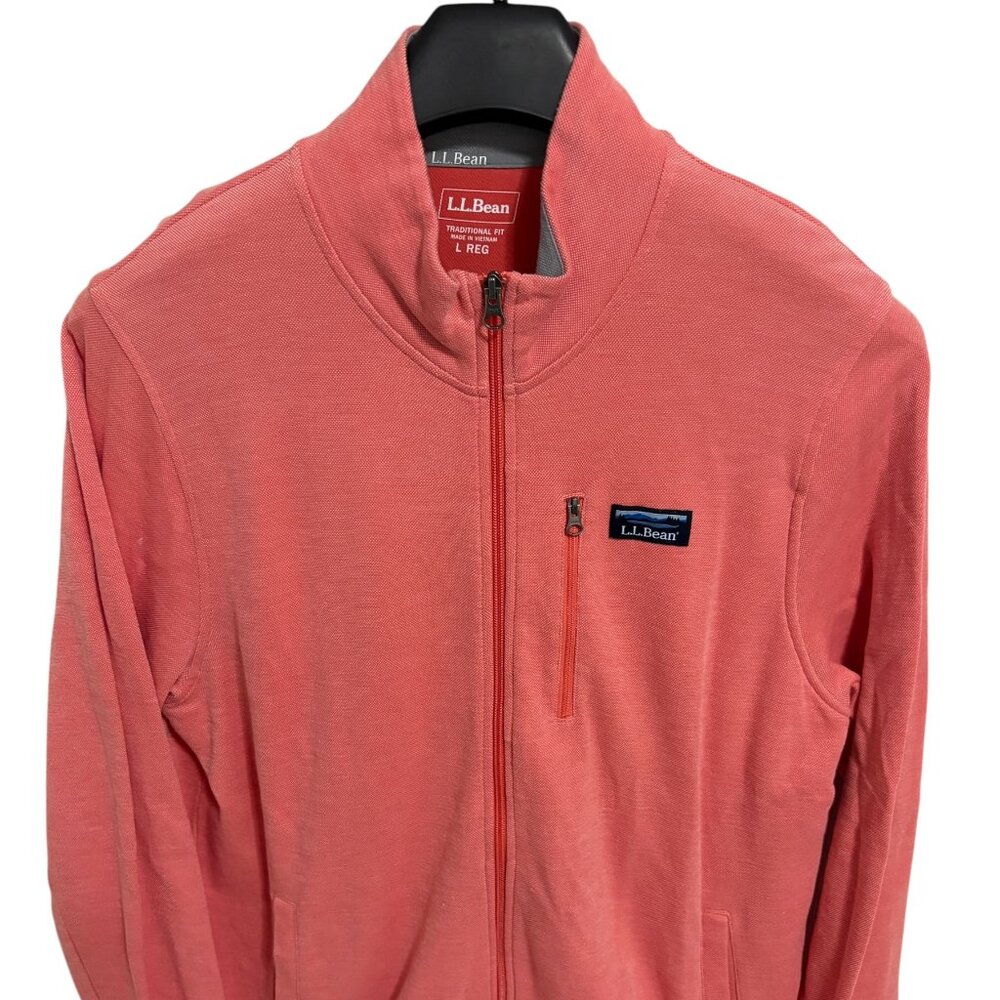 L.L. Bean Sweater Jacket Mens Size Large Traditional Fit Full Zip Mock Neck